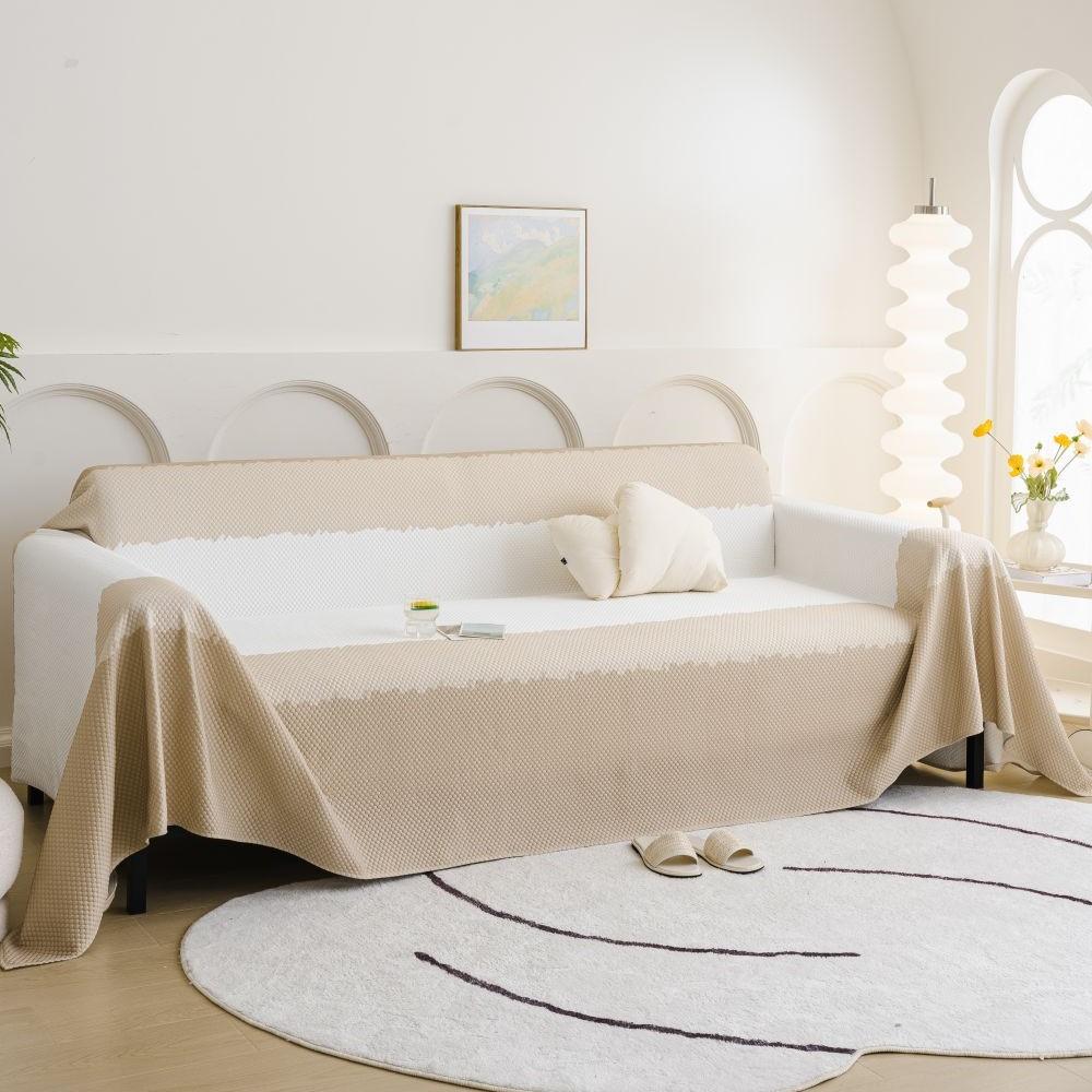 Living Room Sofa Mat Throw Blankets Summer Patchwork Plush Camping Picnic Blanket Cover Color Block Sofa Cover