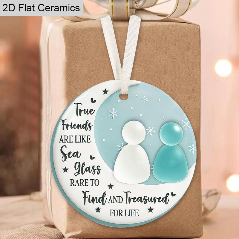 Freundschaft Dekor Ornament Inspirierendes Zitat, Hängedekoration, Festliche Dekoration, Zeitloses Freundschaftsandenken, Weihnachts-/Geburtstagsgeschenke für BBF