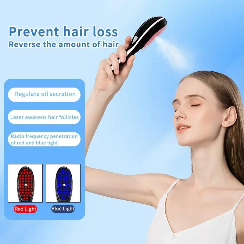 Electric Spray Massage Comb Hair Growth Vibration Head Massager Brush LED Anti Hair Loss Scalp Stress Relief relaxation Care