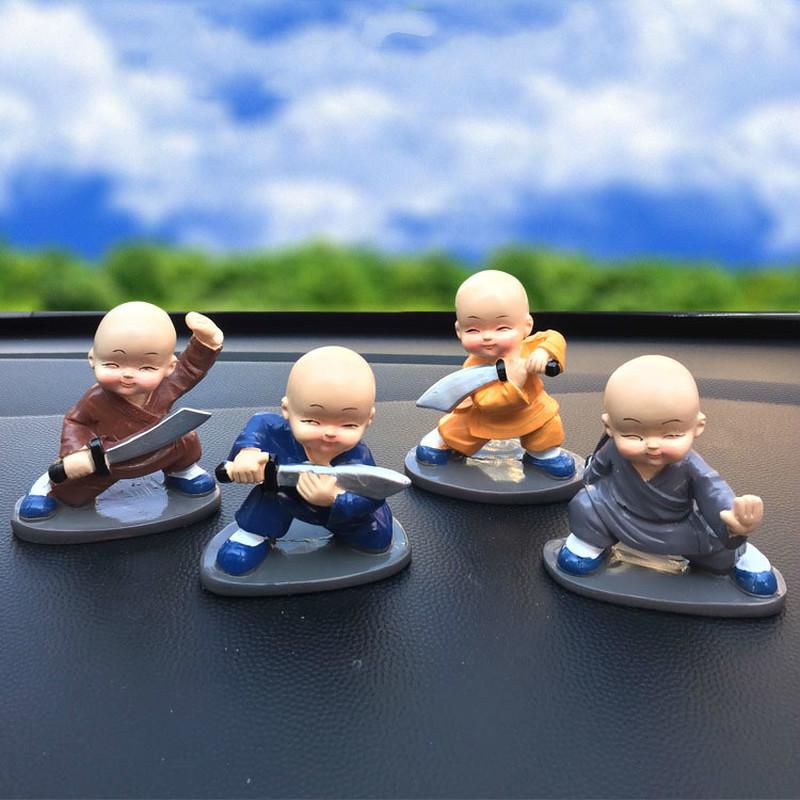 

Kung Fu Little Monk Car Decor Punching Drunk Boxing Wine Altar Dance Resin Crafts Buddha knife style