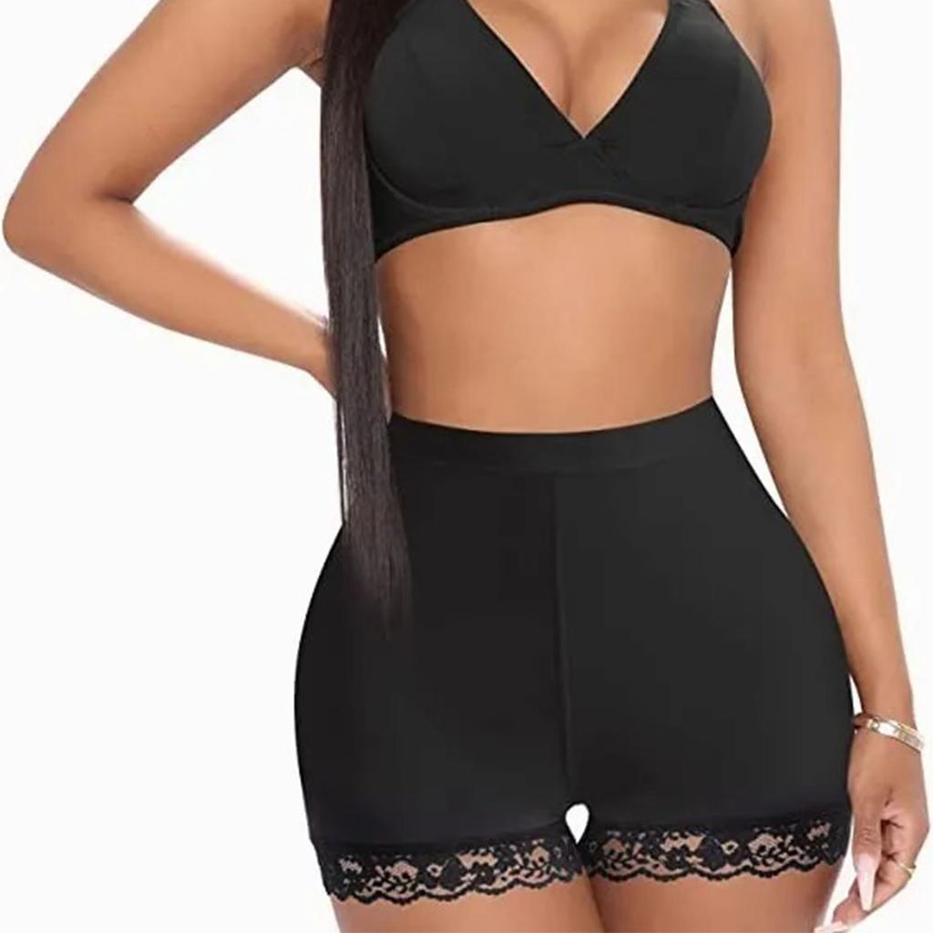 Women Butt Padded Enhancer Underwear Buttock Lifting Removable Sponge Pad Hip Lift Shorts Black M