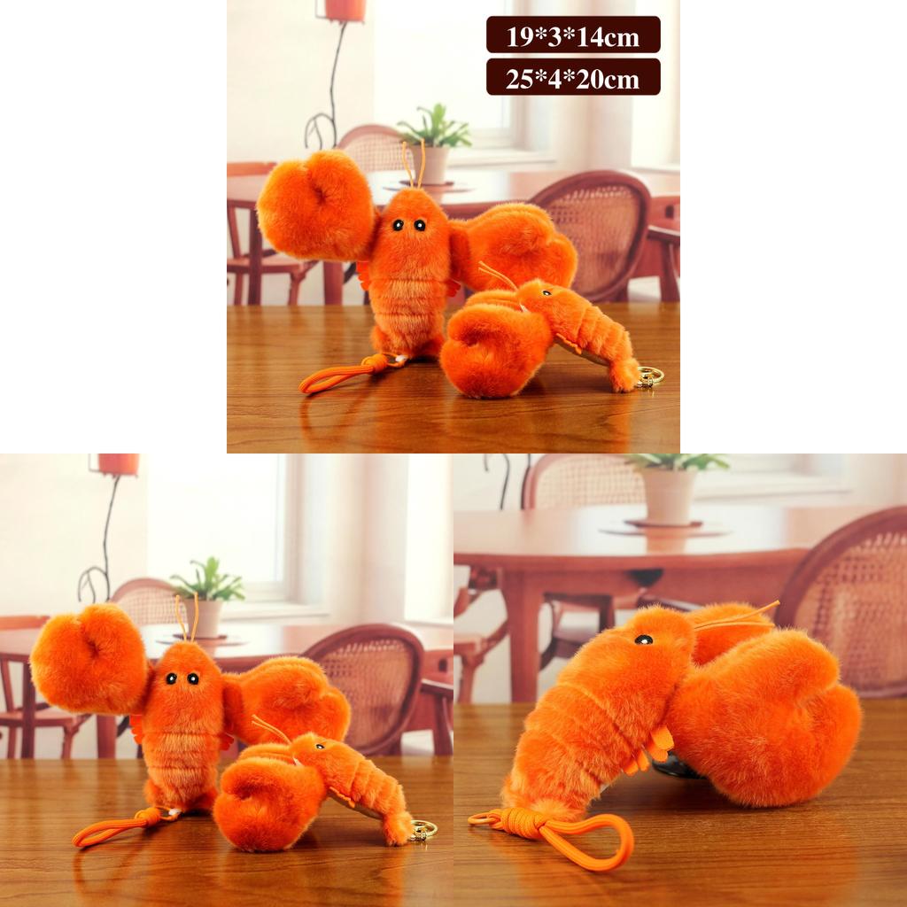Cute Lobster Plush Toy Keychain With Pp Cotton Filling For Bag Decoration And Gifts