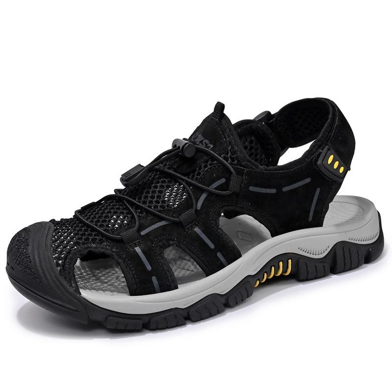 2025 Baotou Sandals Men's Breathable Men's Outdoor Beach Shoes Hollow Sports Large Size Mountaineering Shoes Non-slip Moisture