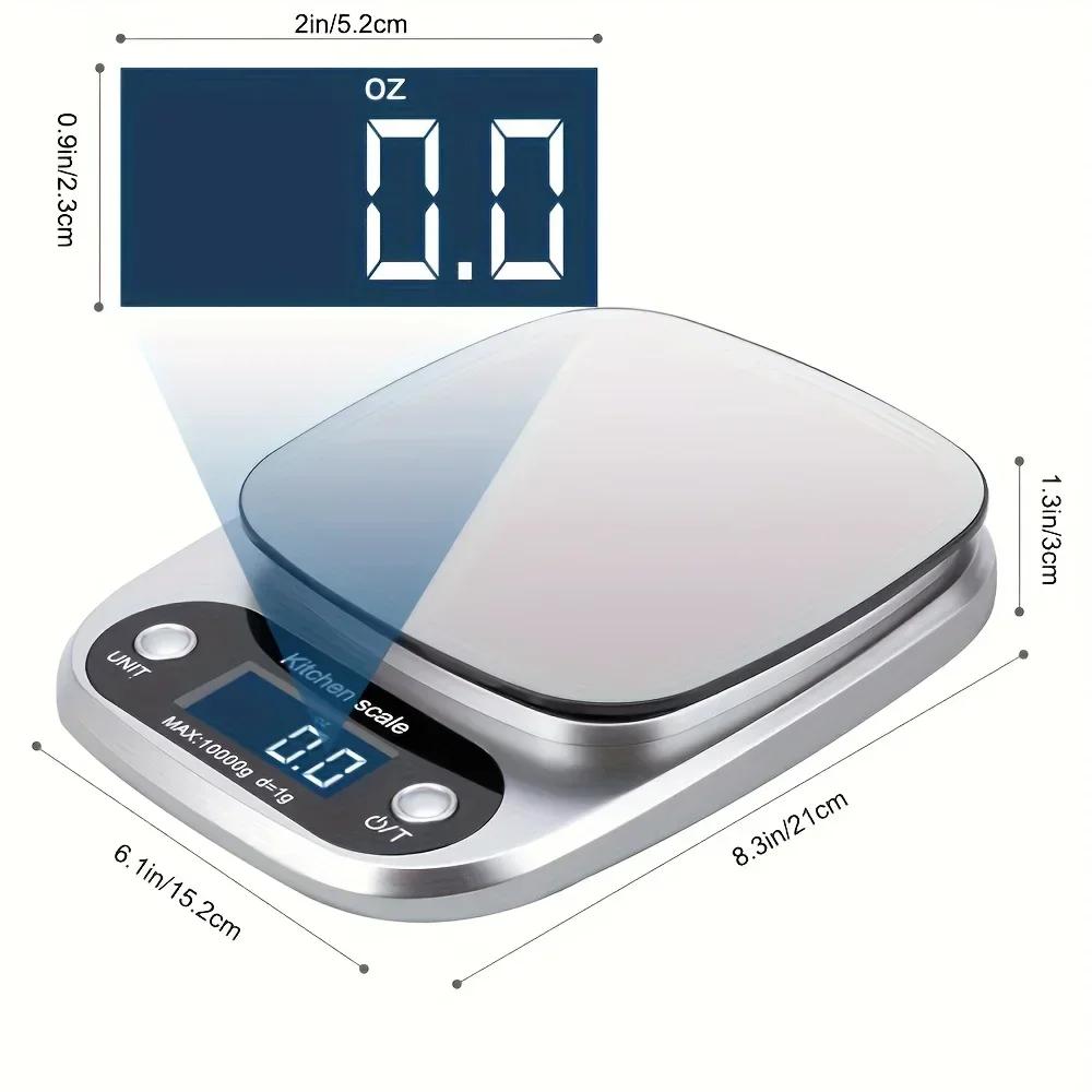 10kg/1g Digital Kitchen Scale High Precision LCD Electronic Food Scale Jewelry Coffee Baking Portable High-quality Kitchen Amagi