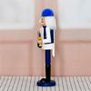 Nutcrackers Soldier with Menorah and Dreidels Wood Figurine Christmas Shelf Decors With Classical Hanukkah Design Statue
