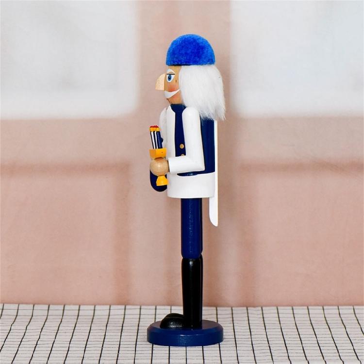 Nutcrackers Soldier with Menorah and Dreidels Wood Figurine Christmas Shelf Decors With Classical Hanukkah Design Statue