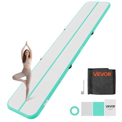 VEVOR Inflatable Gymnastics Air Mat 5m Training Mats W/ Electric Pump, 10 Cm Thick Sturdy Tumble Track