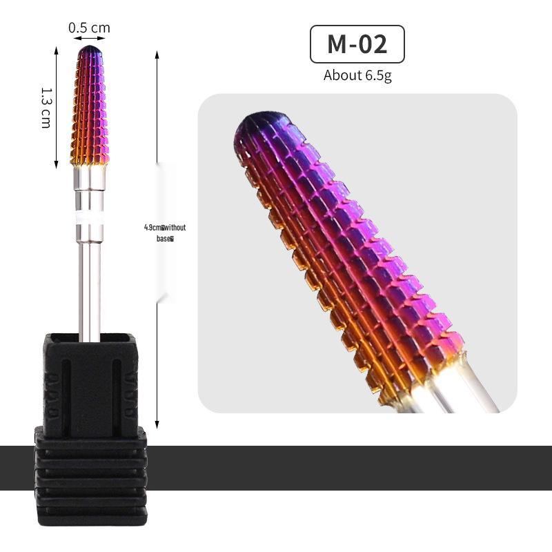 

Популярная фреза из вольфрамовой стали для шлифовки и отшелушивания ногтей, коническая головка «пять в одном» с фиолетовым покрытием для удаления гель-лака и мозолей