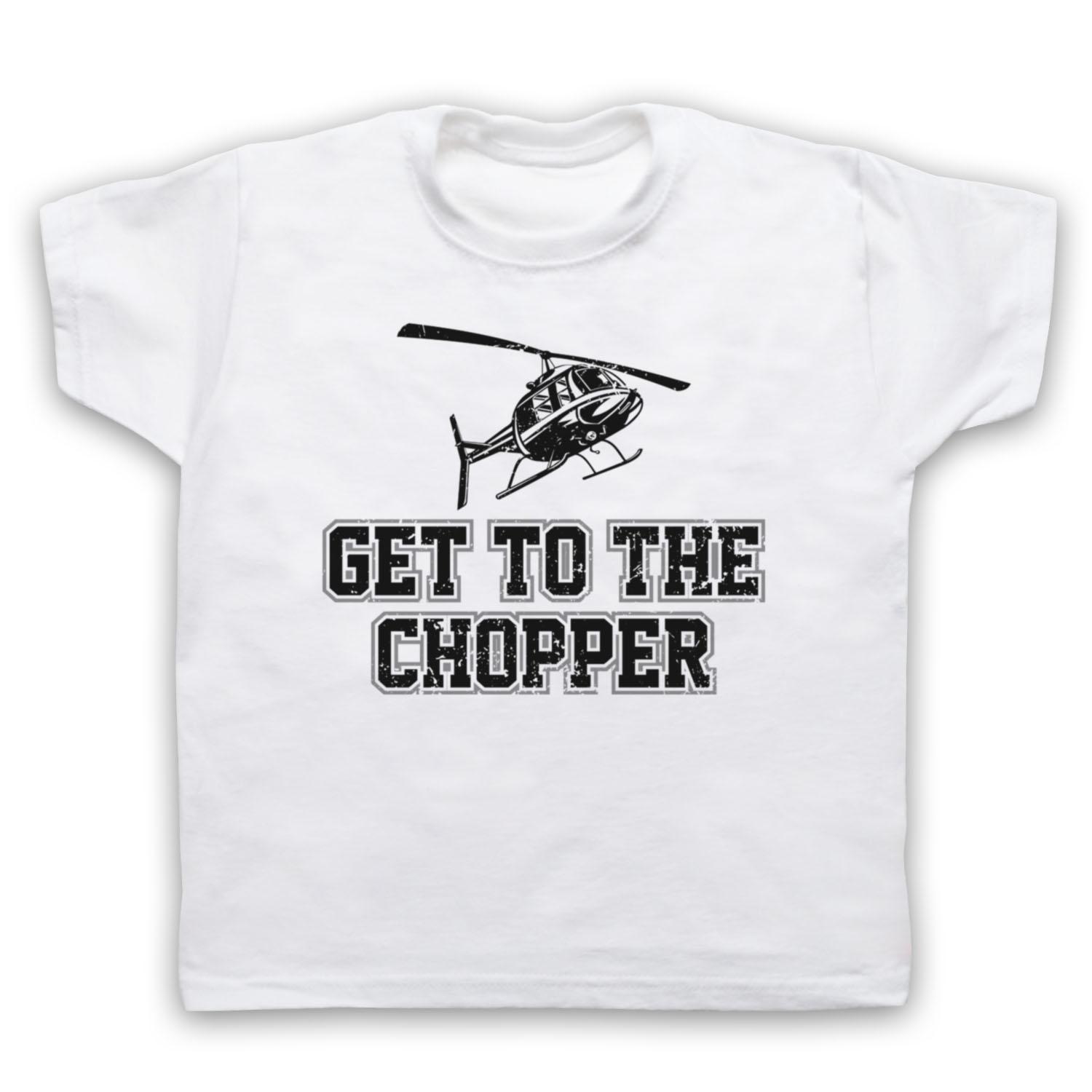 PREDATOR ARNIE GET TO THE CHOPPER SLOGAN ARNOLD FUNNY KIDS CHILDS T-shirt 160
