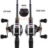 Baitcasting Fishing Combos Set Carbon Fiber 4 Section  Power Casting Rod 9+1 BB Bass Fishing Tackle