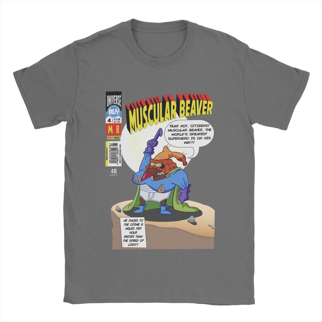 Vintage Muscular Angry Beavers T-Shirt for Men Crewneck 100% Cotton T Shirts Short Sleeve Tees Summer Clothes