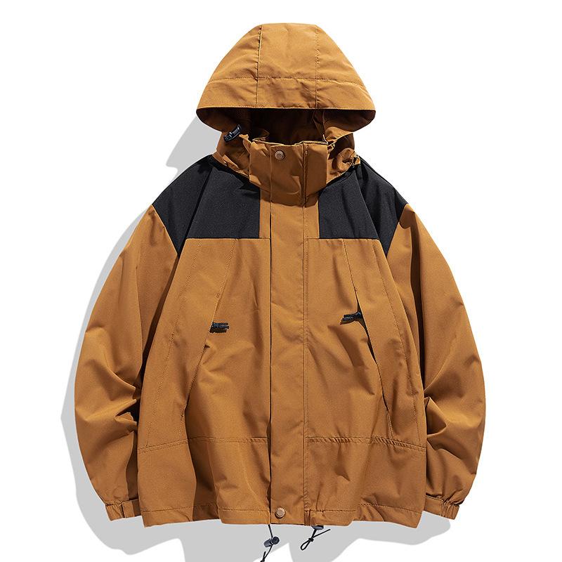 Sports Outdoor Men's and Women's Waterproof and Waterproof Couple Removable Hat Thin Jacket Trendy Jacket