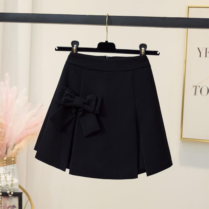 Bogen Unregelmäßige Mini Röcke Frauen Sommer Hohe Taille Schlank Schlitzte A-linie Rock Shorts Süße Mädchen Casual Alle-spiel Schwarz grau