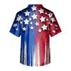 Men's Short Sleeve V Neck Medical Scrub Top with Chest Pocket and Two Side Pockets for Healthcare Professionals Patriotic Print