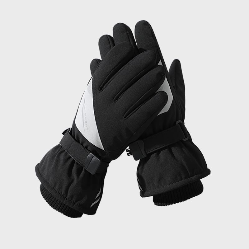 Men s Fashion Winter Thick Warm Waterproof Outdoor Ski Gloves Free чёрный