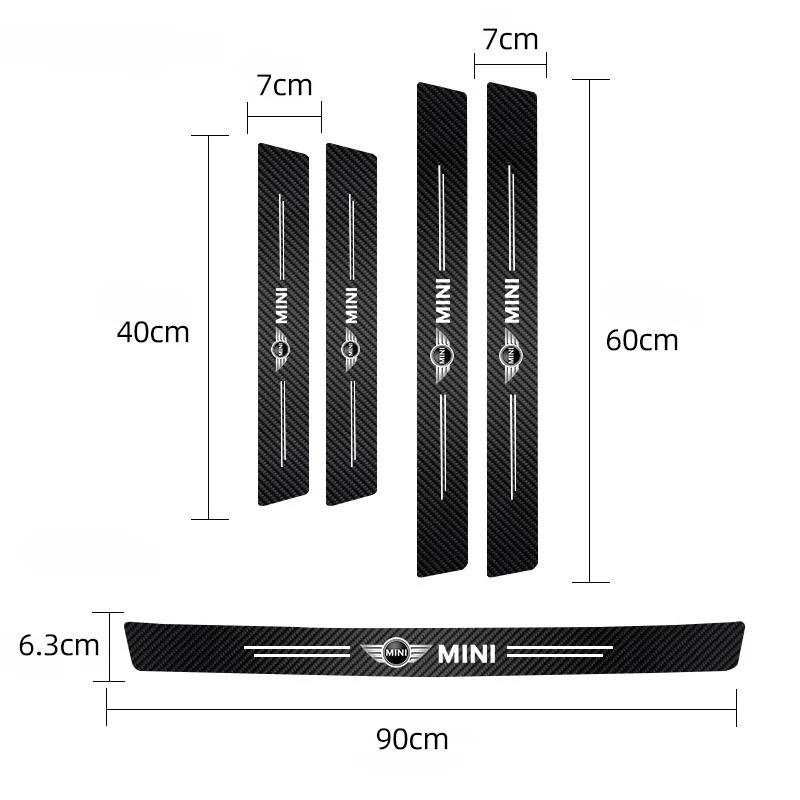AWS1 Protectores Antirrayaduras para Umbral de Puerta de Coche Pegatinas Para MINI JCW Cabrio Cooper Countryman Aceman Clubman Coupe Paceman F57
