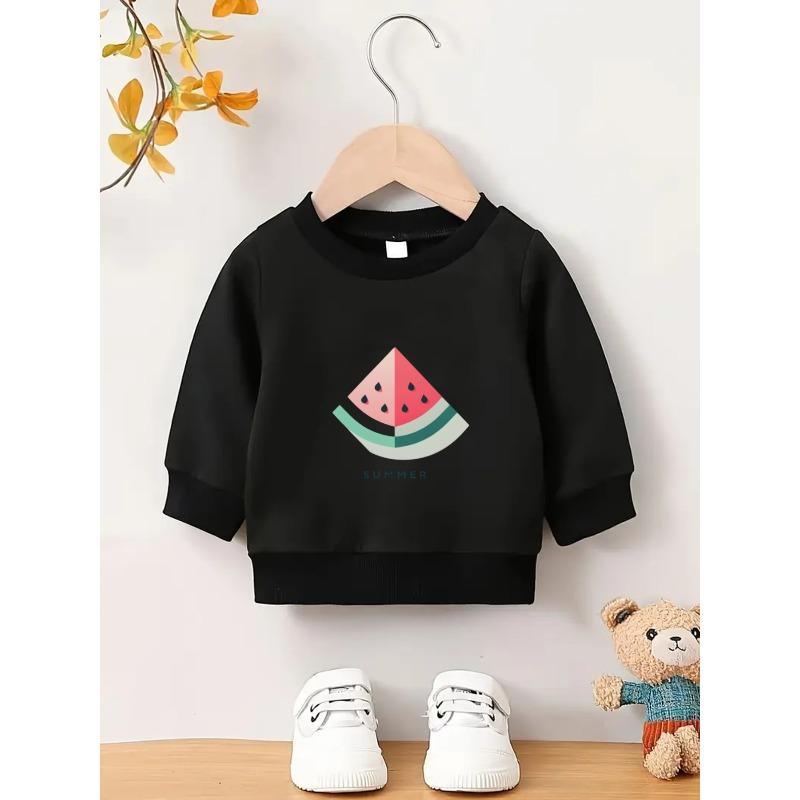 European Size Bright Colored Printed Pattern, Comfortable and Skin Friendly for Baby unisexs, Versatile Round Neck Hoodie for Daily Spring and Summer