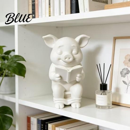 Piglet Statue for Figurine with 3D Pig Printed Study Room Statue Mini Matte Frosted Detailed Animal Figure Surface Dirt