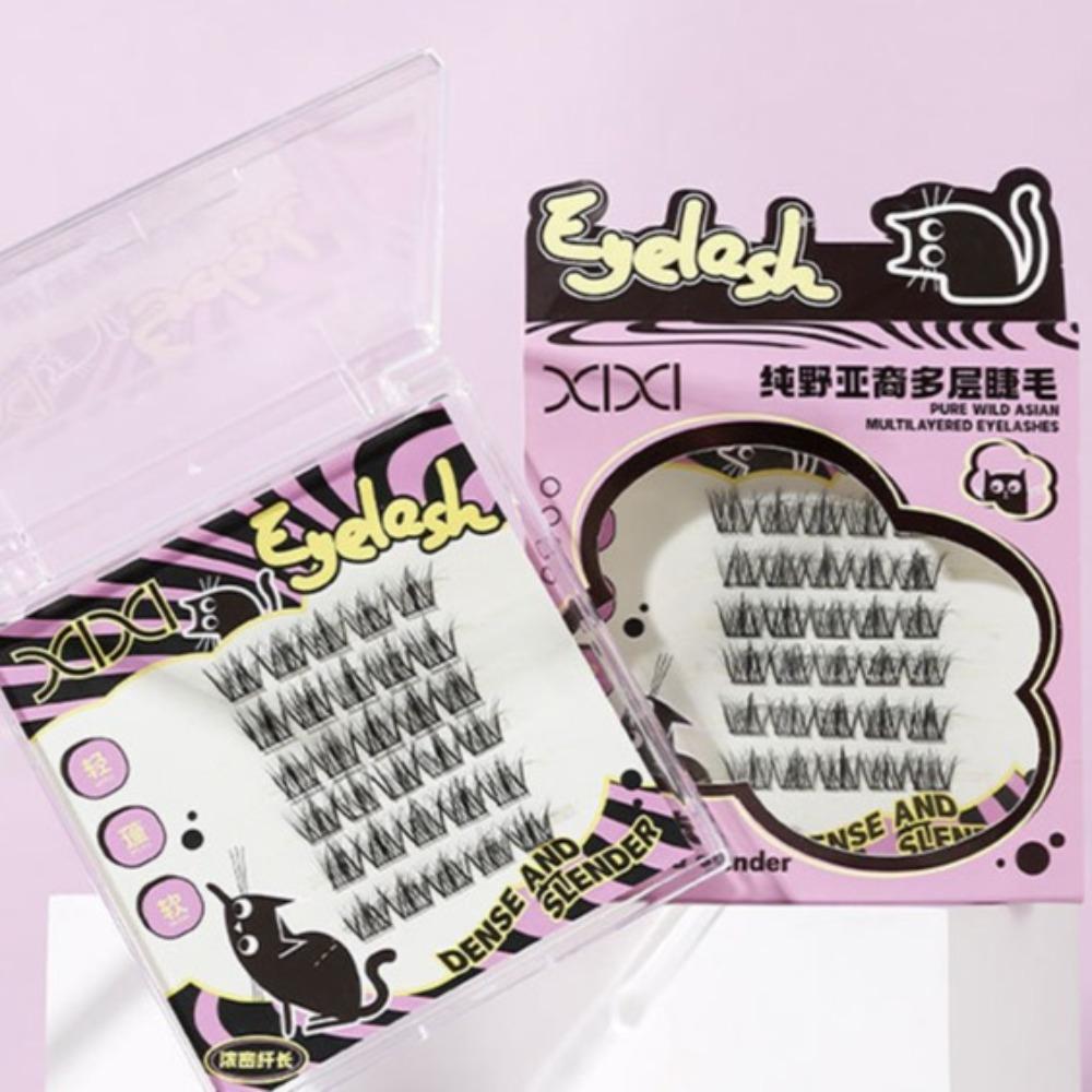 Segmented Individual Cluster Eyelashes Cat's Eye Eyelashes Extensions  Women