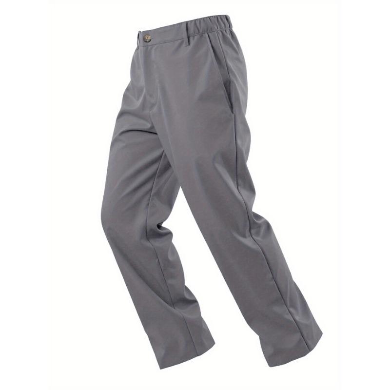 

Button Zipper Solid Color High Waist Pocket Men s Clothing Suit Small Feet Loose Slim Fashion Trousers S сірий колір