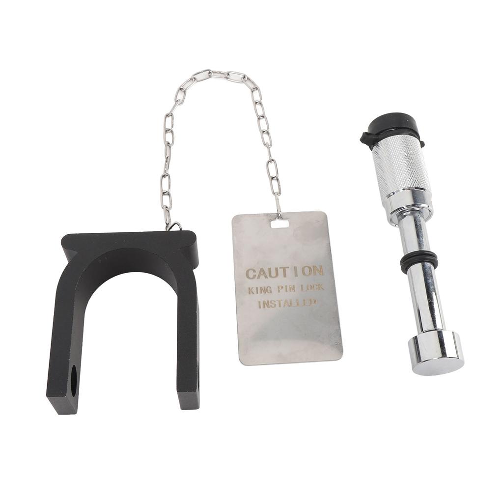 5th Wheel Trailer Lock with Warning Tag and 2 Keys Steel Aluminum Anti Theft Protection for 2in King Pin