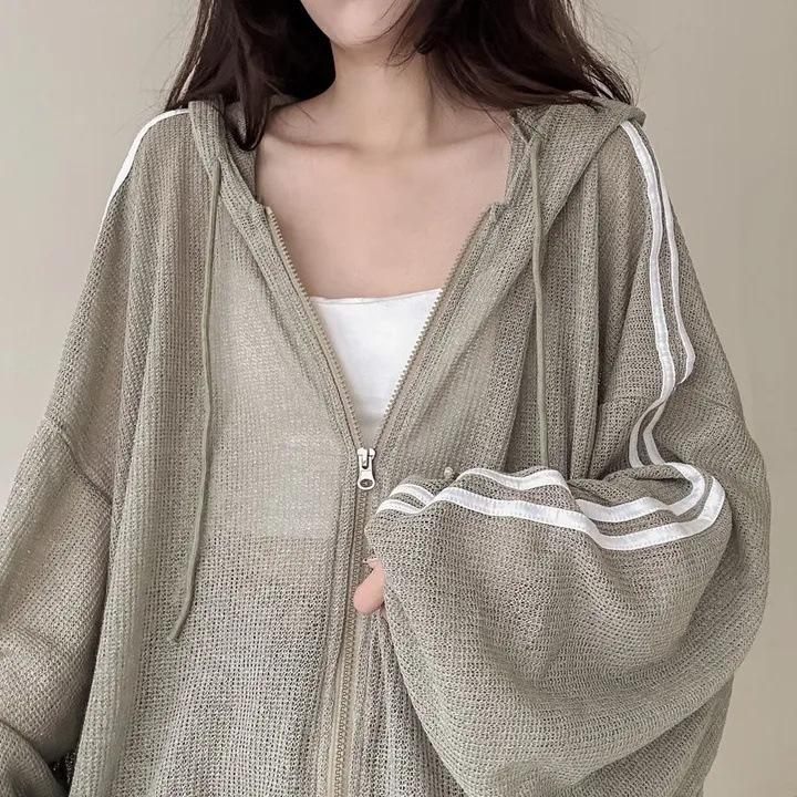 Thin Linen Jacket Fashion Ladies Jacket Sunscreen Clothing Retro Loose Long-sleeved Knitted Cardigan