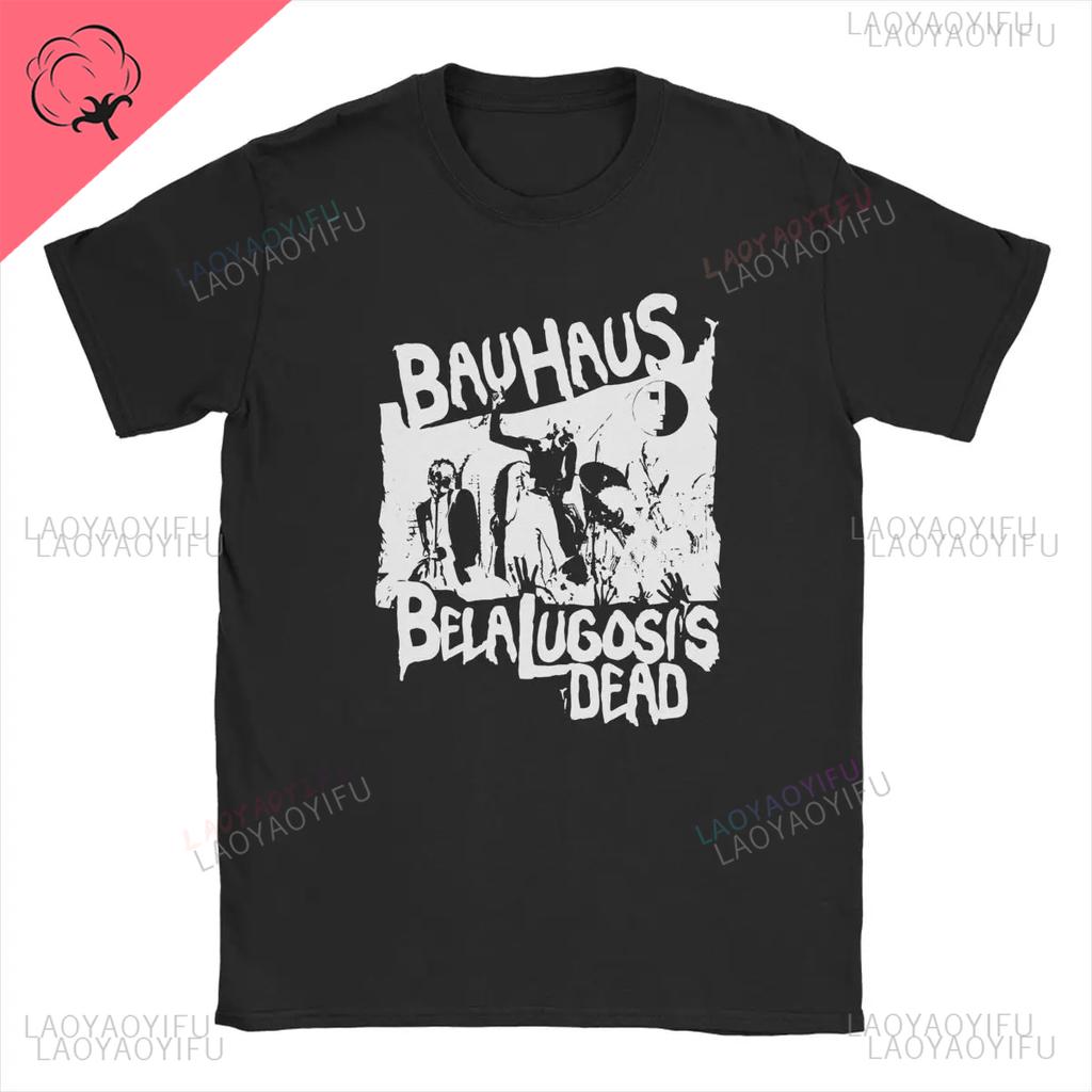 Bauhaus album cover band 4AD Gothic Rock Indie r Retro fashion trend Summer Mens and womens allpurpose shortsleeved Tshirt