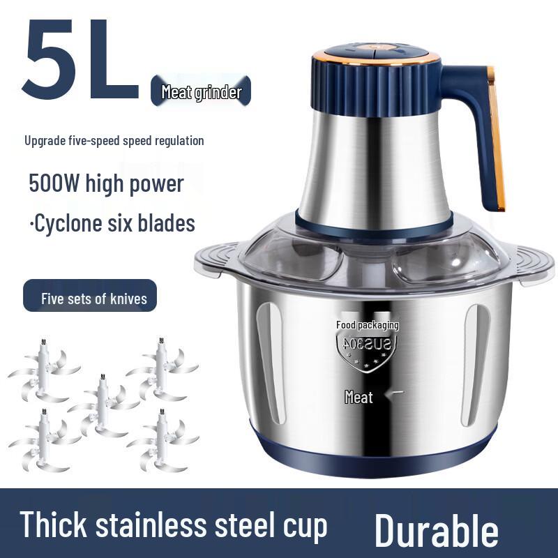 ZISIZ Stainless Steel Household Mixer & Meat Grinder