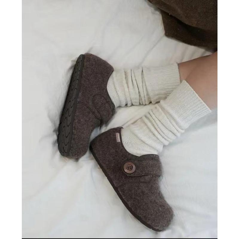 Fleece Shoes, Women's Warm Velcro Cotton Shoes, and High-heeled Shoes