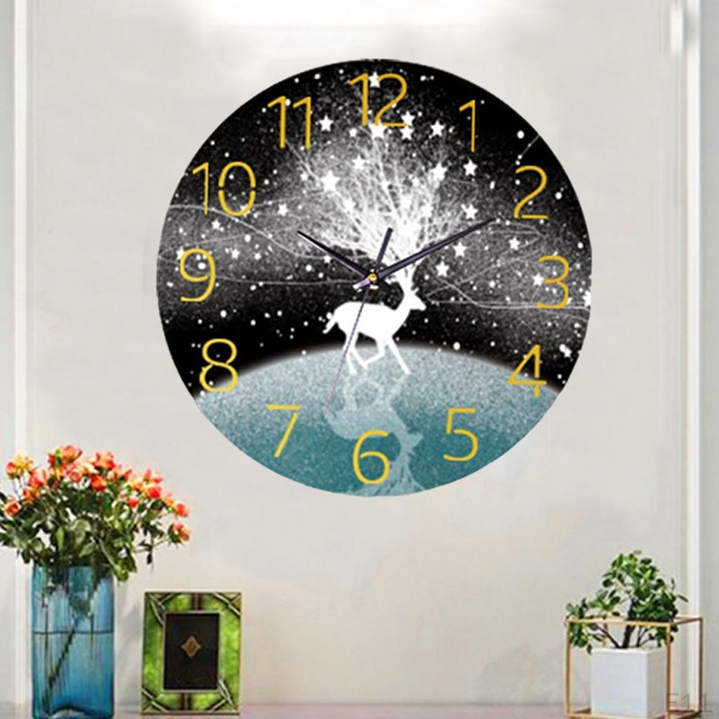 Bathroom Wall Clock, Large Silent Battery Operated Background Pictures for