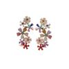 Dopamine Colorful Rhinestone Flower Ear Cuff - High-End Luxury Earrings with Unique Design
