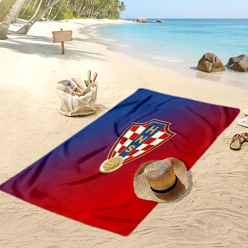 Asciugamano da Spiaggia con Stampa Calcio Croazia Asciugatura Rapida Super Assorbente Morbido Asciugamano da Bagno per Nuoto Spiaggia Viaggio Souvenir Regalo per Fan