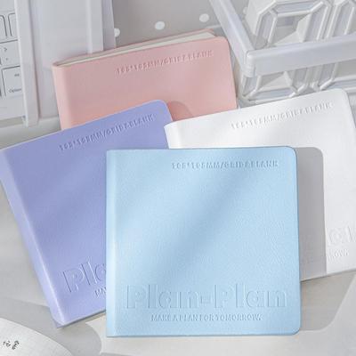Cube Notebook Plan Book Portable Size Mild Color Soft PU Cover Grid & Blank Page 80 Sheets Diary Memo Office School