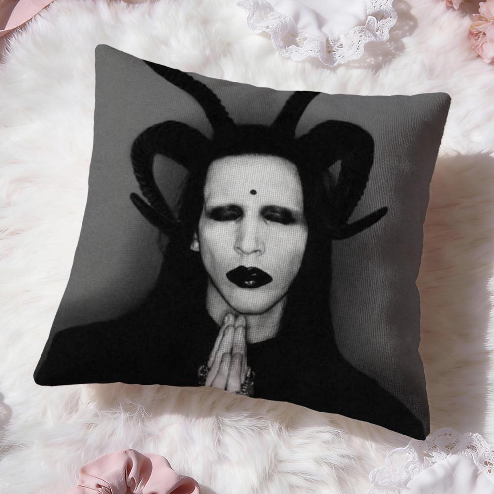 Federa Cuscino Singer M-Marilyn M-Manson Comfort Premium Design Reversibile Due in Uno per Qualsiasi Stanza e Interno Auto
