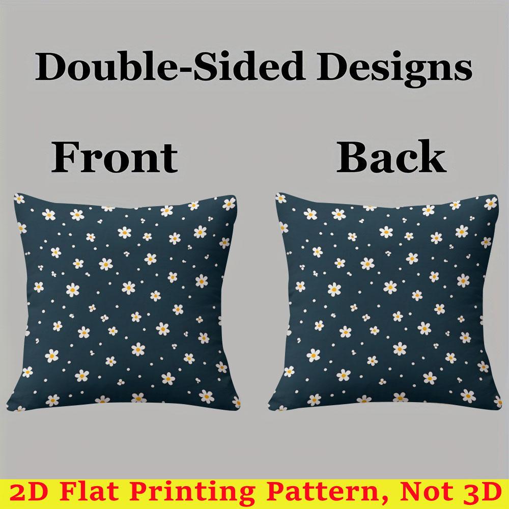 Daisy Dot Square Jacquard Pillow Cover for Sofa Office Waist Cushion Cover Home Decorative Pillowcase