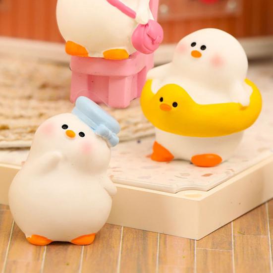 Mini Goose Figurine Tiny Miniature White Goose Small Cute Resin Animal Statue for DIY Crafts Lawn Yard Decor Dollhouse