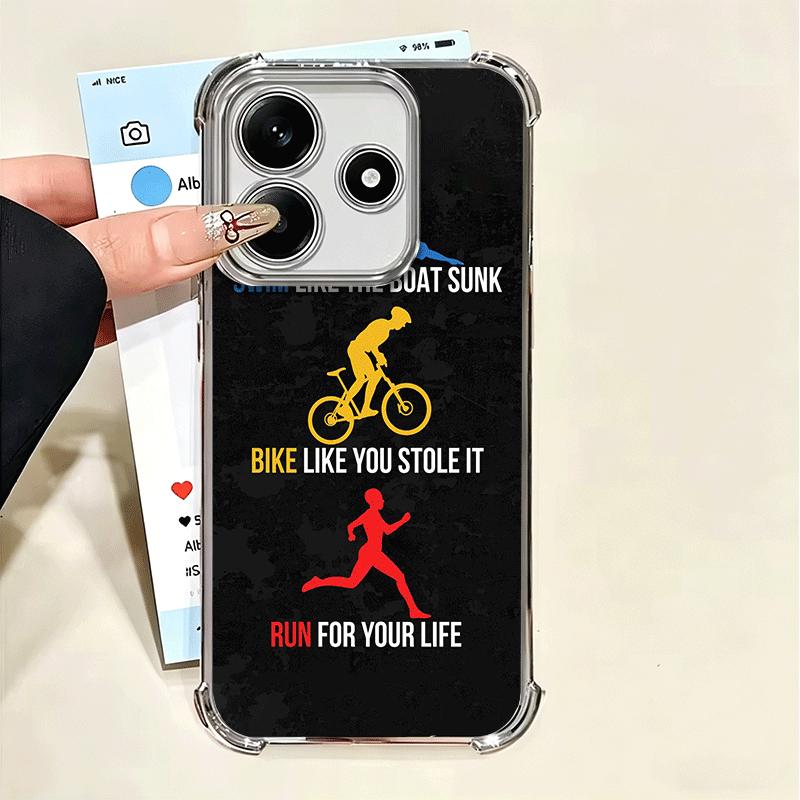 

Triathlon Swim Bike Run Soft Phone Case For Xiaomi Poco X7 X8 Pro Max X6 X5 X3 F8 Ultra F7 M8 M7 M5S Redmi 15C 15A 15 14C 13C 12 Xiaomi Poco M8 Pro