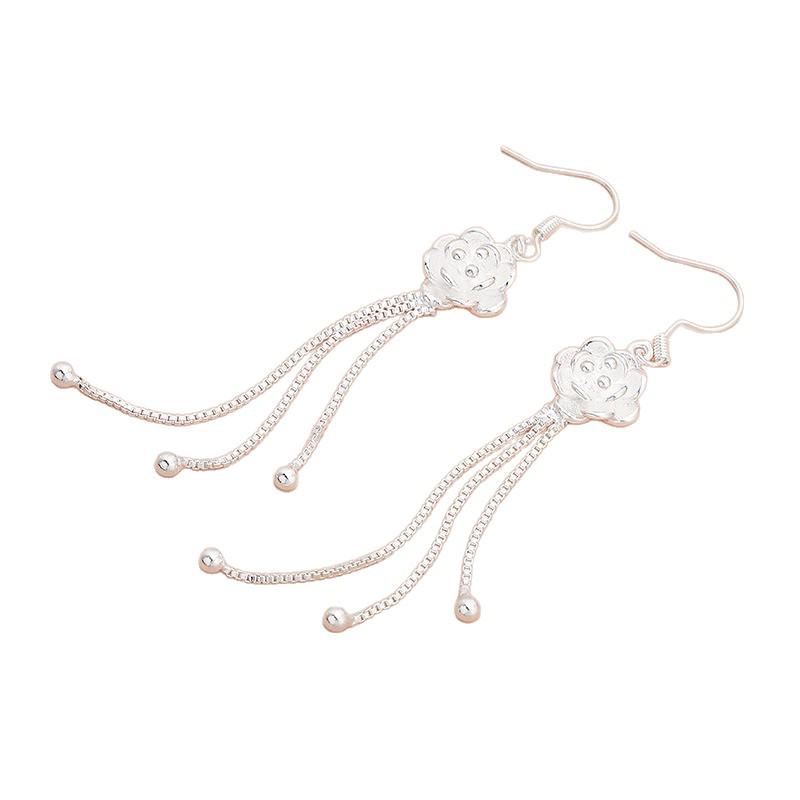 Elegant Ethnic Rose Tassel Ear Hooks: Fashionable Retro Hoops - The Perfect Gift for Mom.