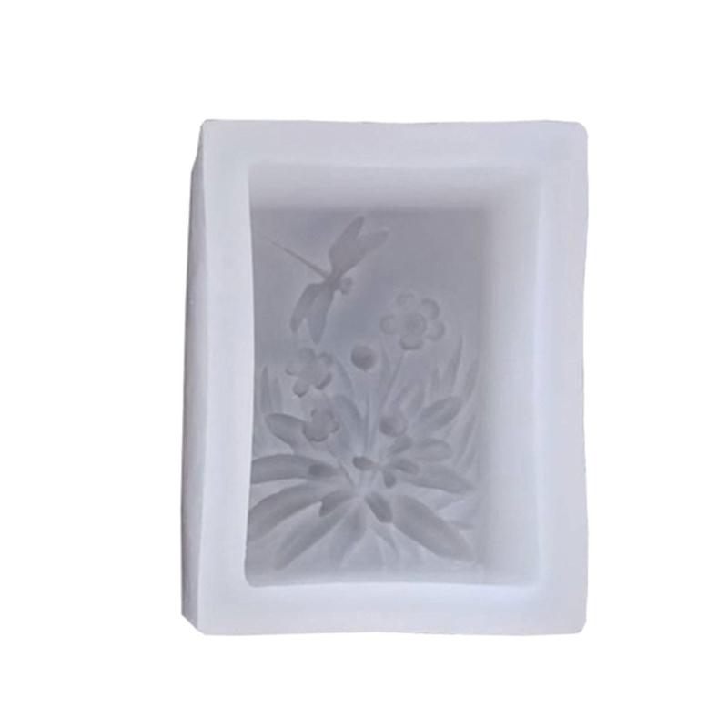 

Food Grade Flexible Silicone Mould Featuring Orchids Grass Dragonflies Butterfly Designs for Candle Making And Craft