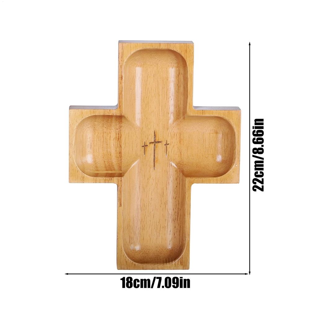 Gebetsschale Große Kapazität Holz Religiöse Schale Osterkreuz Teller Für Tägliches Frühstück Salat Kuchen Obst Desserts Buffet