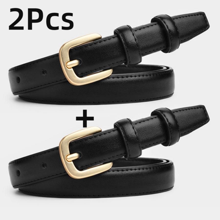2-pack Casual Fashion Belt with Simple and High-end Feel, Needle Buckle Double Loop Belt Suitable for Daily Wear