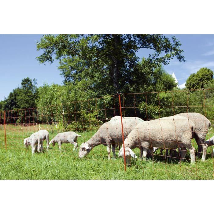 KERBL - Electrifiable Sheep Netting - Length 50 m - Height 90 cm - 14 posts