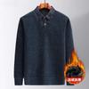 Men S Winter Warm Fake Two Piece Knitted Sweater Middle Age Dad Snow Yarn Pullover