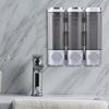 Shower Soap Dispenser 3 Chamber Shampoo Dispenser for Shower No Drill Shower Dispenser Wall-Mounted for Bathroom Kitchen Hotel
