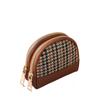 Layers Zipper with Key Chain Mini Houndstooth Wallet Women Coin Purse Card Holders Leather Bag