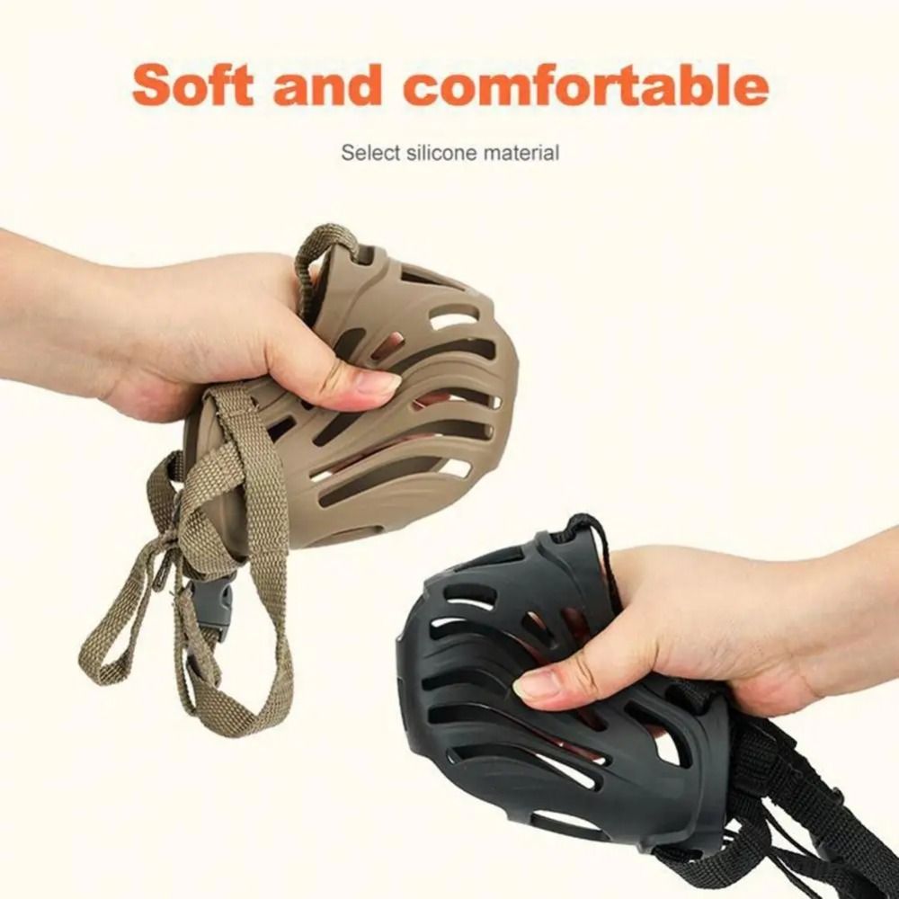 Adjustable Dog Muzzle Silicone Safety Mouth Mask Pet Supplies Pet Muzzle  Medium Large Dog