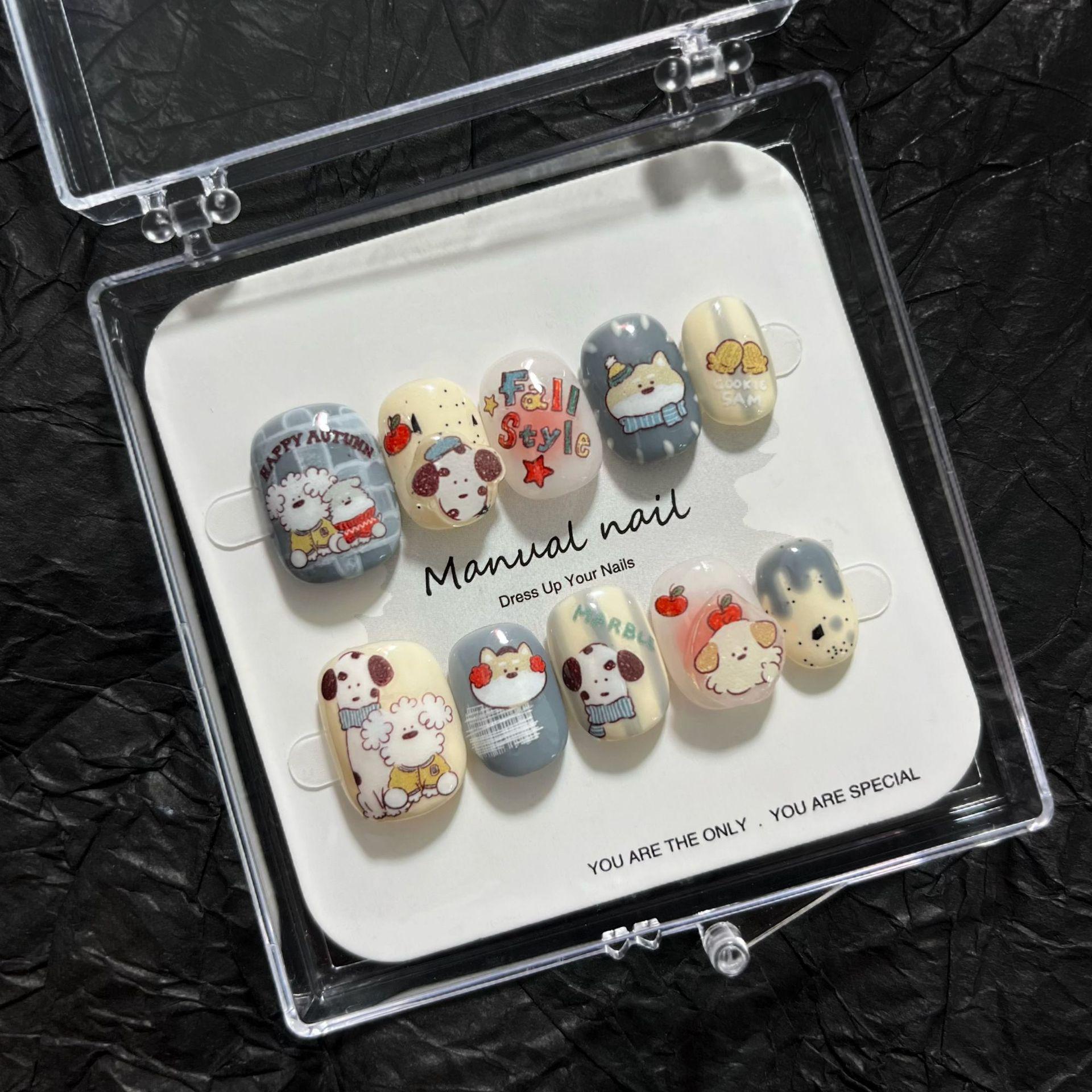 Handmade Cute Cartoon Girl Nail Art Stickers (Removable, A670) Medium