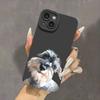 Cute Schnauzer Dog Aesthetic Phone Case for iPhone 17 16 15 14 13 12 11 Pro/ Max/Plus Anti-fall and Shock
