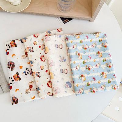 0,5/1/2 Yards Süßer Cartoon-Panda-Aufdruck Reiner Baumwollstoff für Kinderkleidung Pyjamas Kleider Handgemachte DIY Nähstoffe