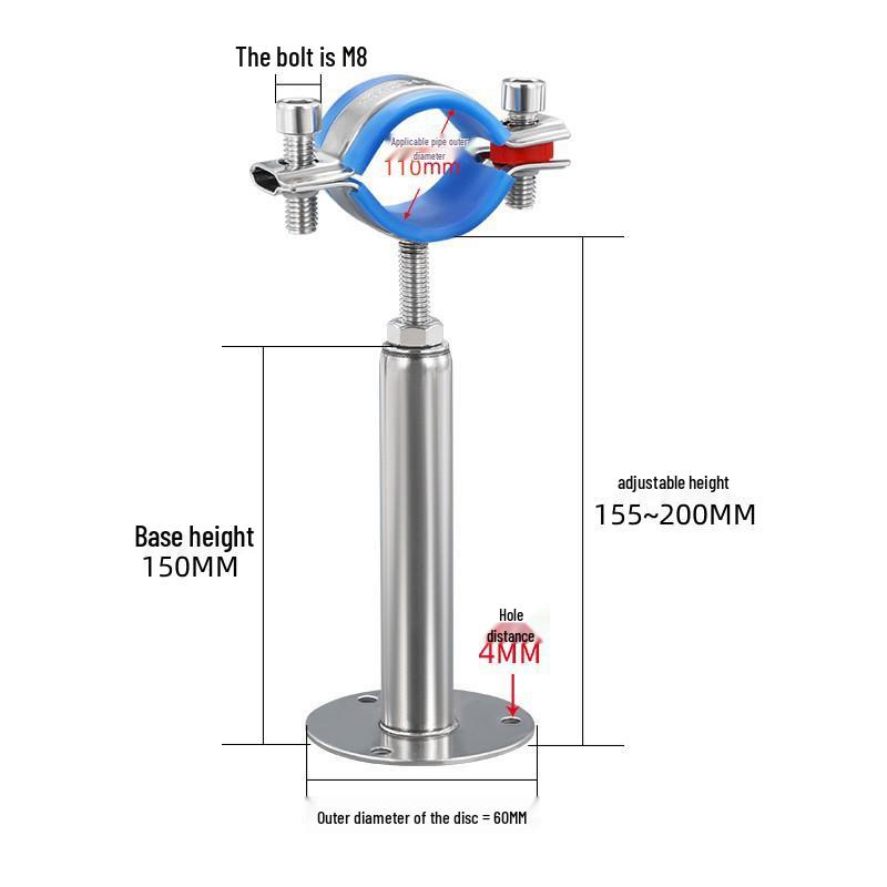 Stainless Steel Pipe Fixing Bracket Clamp for Gas and Water Pipes